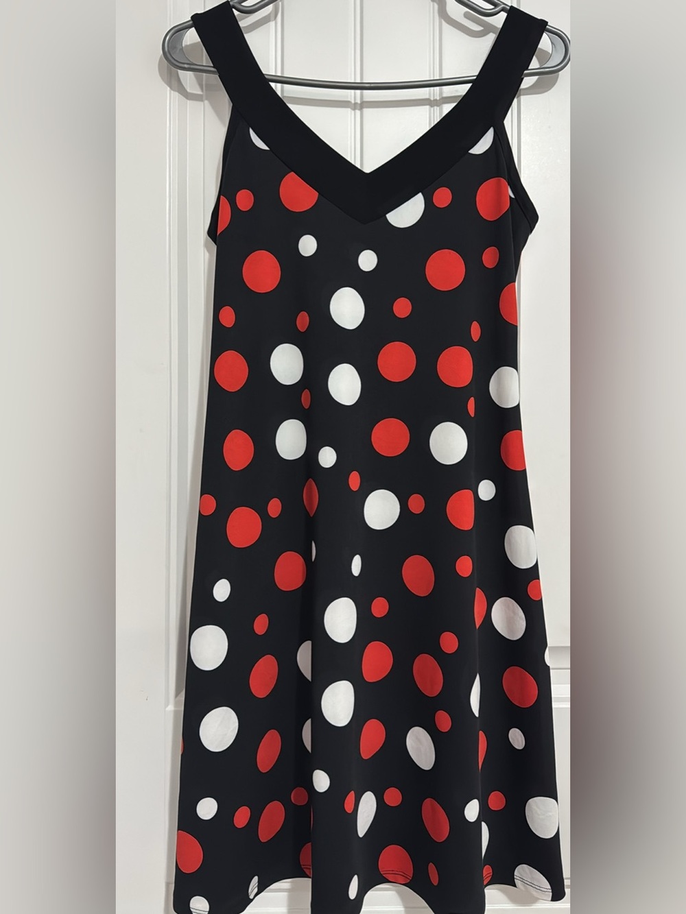 Black Polka Dot Slip Dress with Red & White Dots